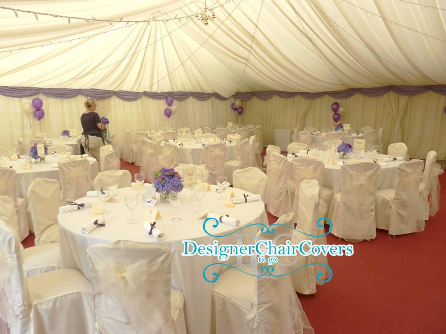 Ivory chair covers and sash hire Canterbury