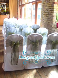 Sash green organza Sage Green Organza Sash, Chair Cover Hire Whitstable