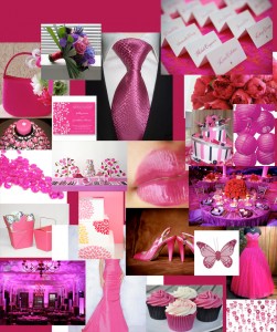wedding bright pink Fuscia Pink wedding theme