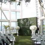 green flower wall hire
